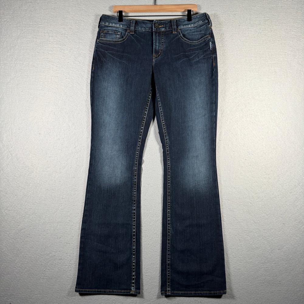 Silver Jeans Suki Mid Rise Bootcut Dark Wash Denim Jean Women 14/34 L9916SAD461W